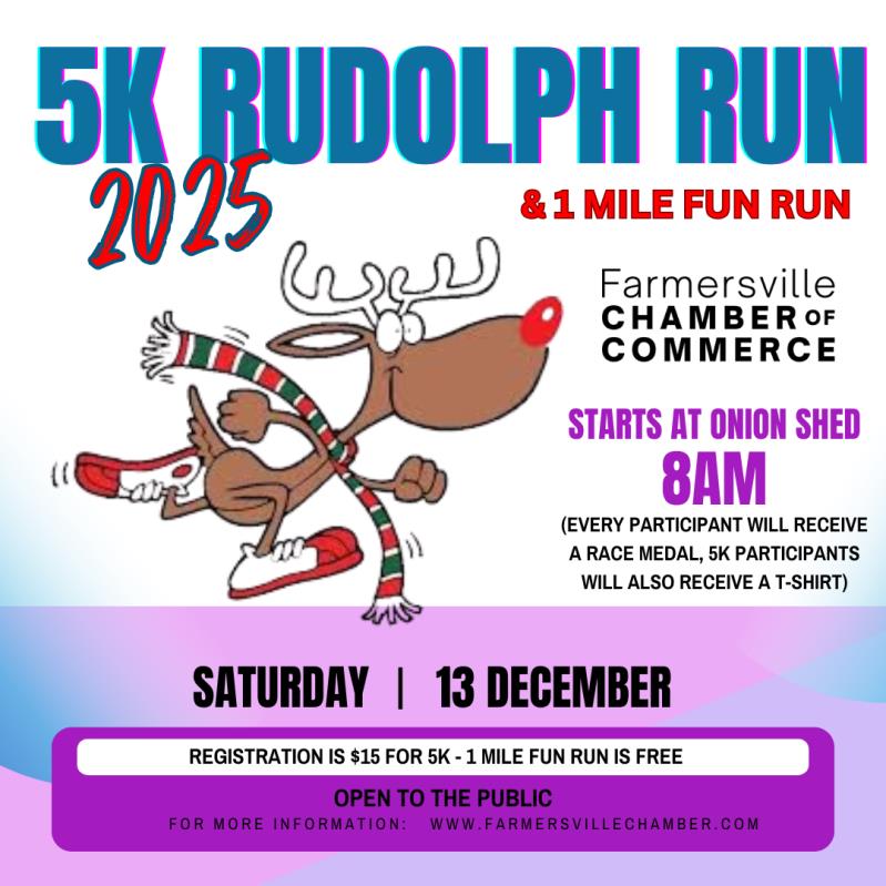 Farmersville Chamber 5k Rudolph Run & 1 Mile Fun Run